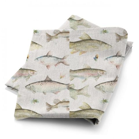 River Fish Cream Fabric