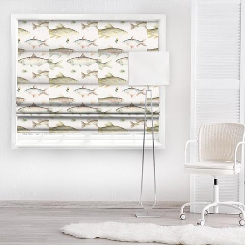 River Fish Cream Made To Measure Roman Blind