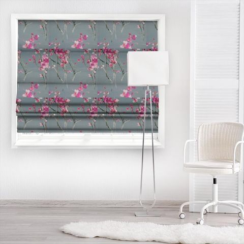 Seville Blossom Slate Made To Measure Roman Blind