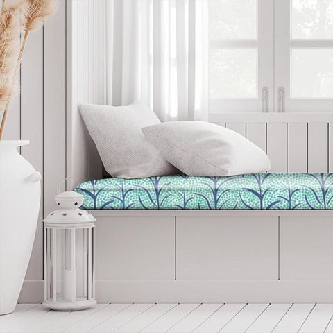 Simba Print Peacock Box Cushion