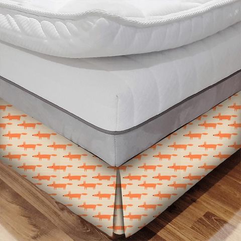 Mr Fox Tangerine / Linen Bed Base Valance