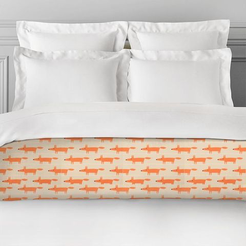 Mr Fox Tangerine / Linen Bed Runner