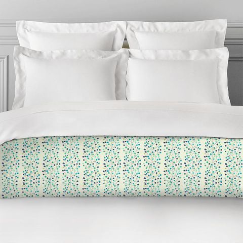 Berry Tree Peacock Powder Blue Lime And Neutral Bed Runner
