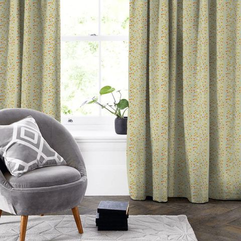 Berry Tree Neutral Tangerine Powder Blue And Lemon Made To Measure Curtain