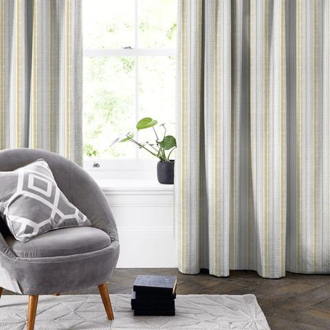 Noki Ochre / Hemp / Charcoal Made To Measure Curtain