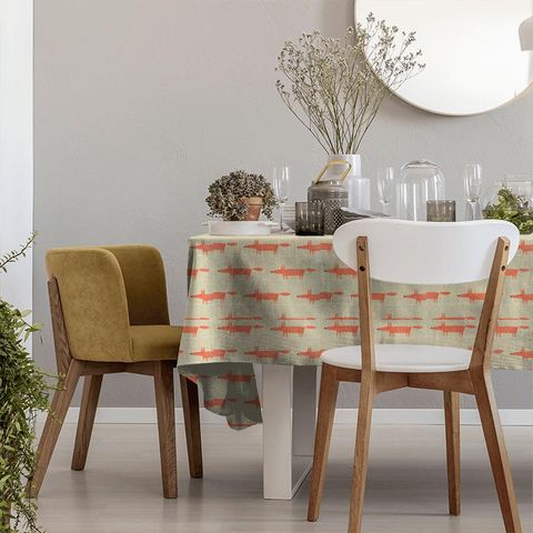 Mr Fox Neutral And Paprika Tablecloth