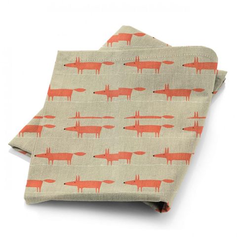 Mr Fox Neutral And Paprika Fabric