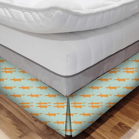 Mr Fox Sky Tangerine And Chalk Bed Base Valance