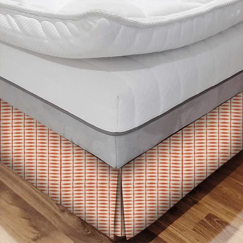 Shibori Chilli / Linen Bed Base Valance