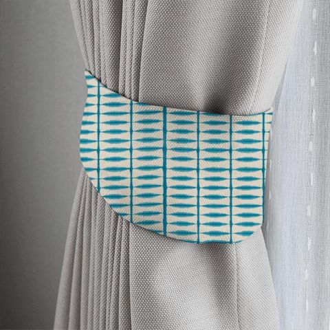 Shibori Teal / Linen Tieback