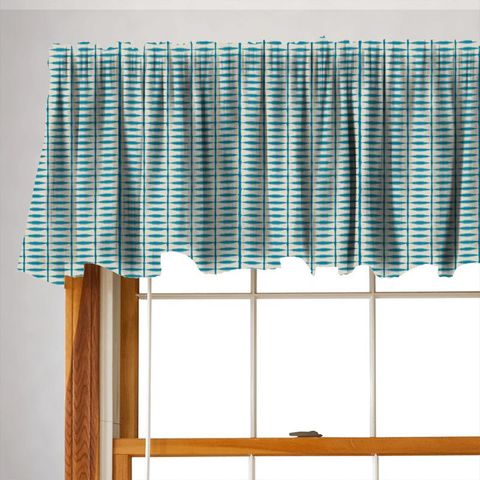 Shibori Teal / Linen Valance