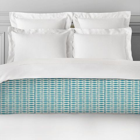 Shibori Teal / Linen Bed Runner