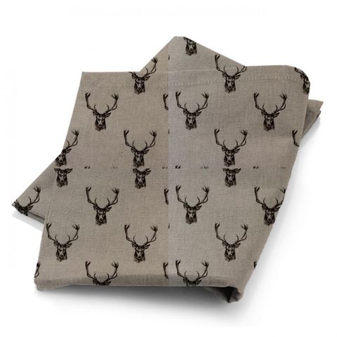 Stags Charcoal Fabric