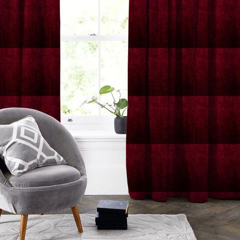 Velvet Rosso Made To Measure Curtain