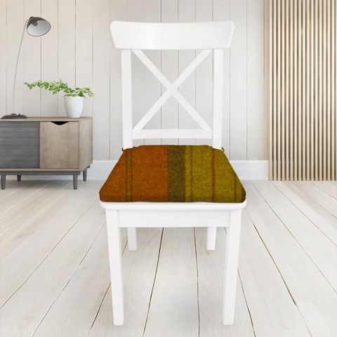 Austin Stripe Orange Marmalade Seat Pad Cover