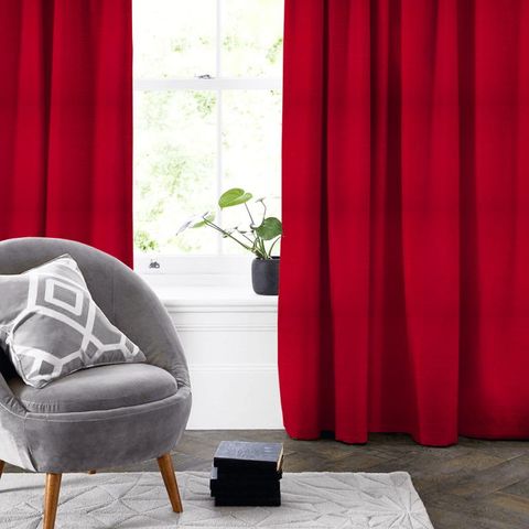 Panama Rosso Made To Measure Curtain