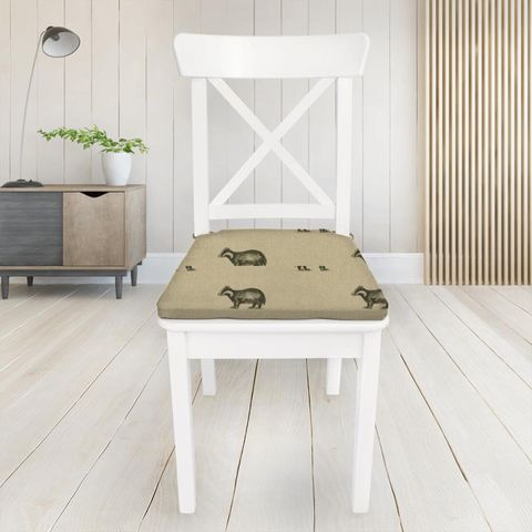 Betty Badger Linen Seat Pad Cover