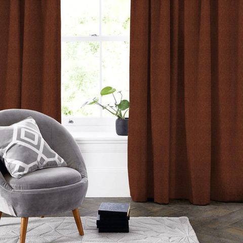 Houndstooth Burnt Umber Made To Measure Curtain