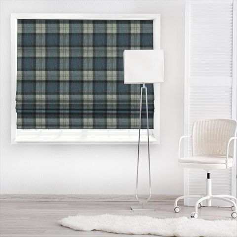 Oban Plaid Bayside Blue Made To Measure Roman Blind