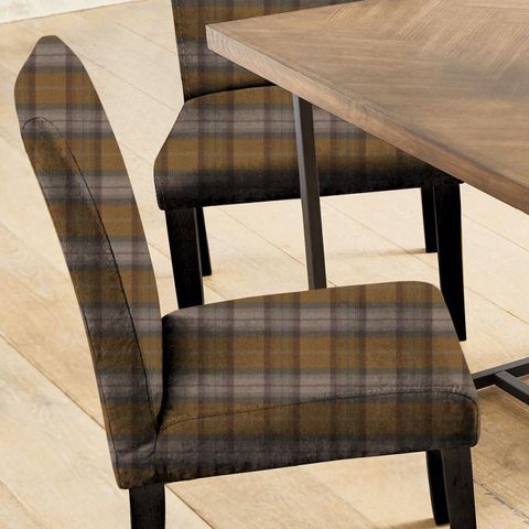 Wool Plaid Autumn Gold Seat Pad Cover
