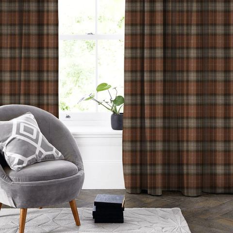 Wool Plaid Chestnut Tree Made To Measure Curtain