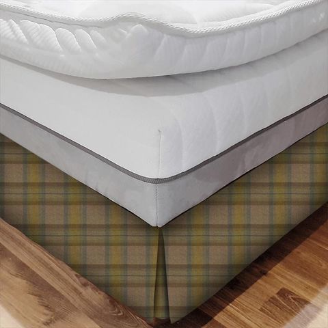 Wool Plaid Olive Grove Bed Base Valance