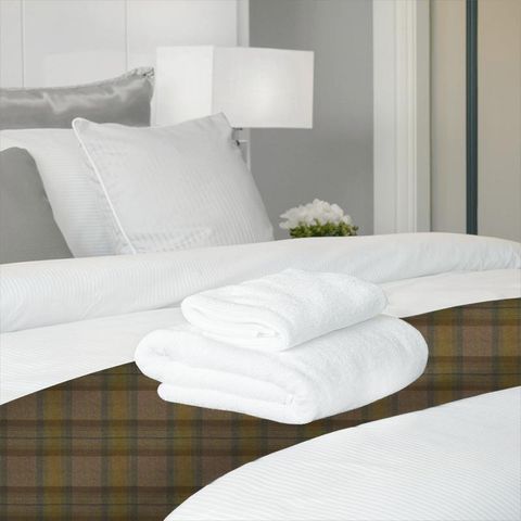 Wool Plaid Olive Grove Bed Runner