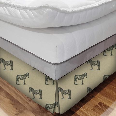 Zebra Linen Bed Base Valance