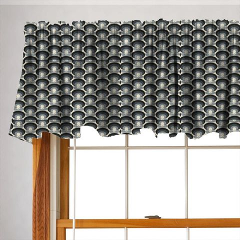 Seventies Flower Oval Cool Grey Valance