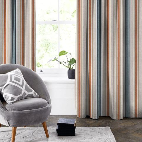 Luella Teal/Spice Made To Measure Curtain