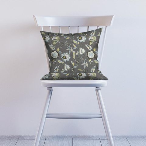 Octavia Charcoal/Chartreuse Cushion