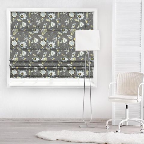Octavia Charcoal/Chartreuse Made To Measure Roman Blind