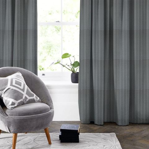 Linear Stem Cool Grey Made To Measure Curtain