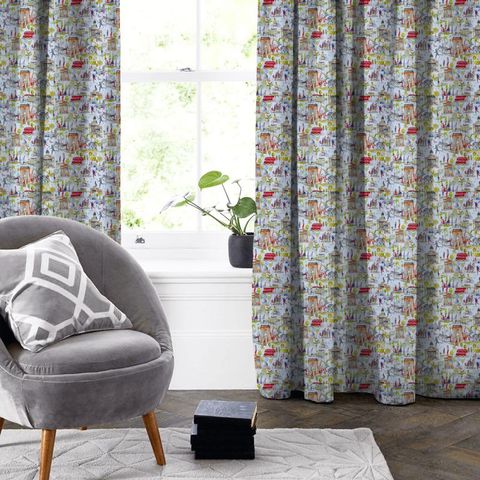 Out And About Sky Blue Made To Measure Curtain
