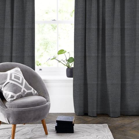 Belvedere Dark Slate Made To Measure Curtain