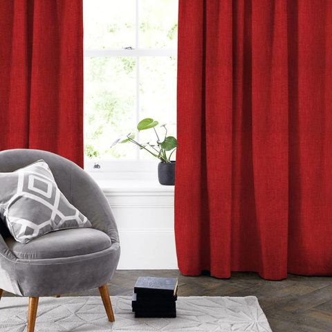 Delano Poppy Red Made To Measure Curtain