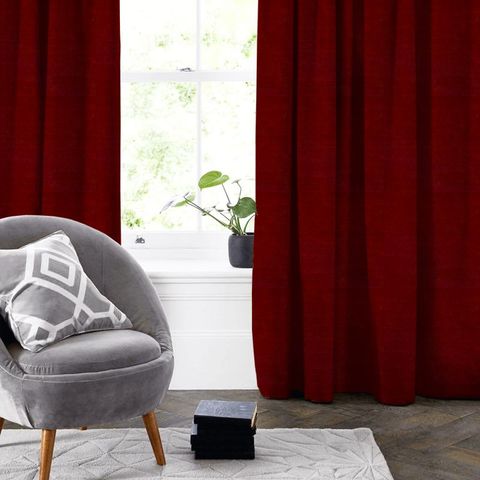 Luxor Poppy Red Made To Measure Curtain