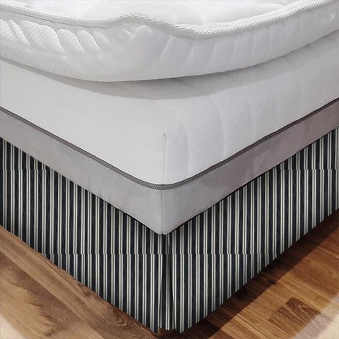 Arley Stripe Charcoal Bed Base Valance