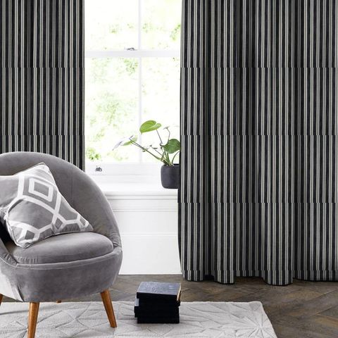 Arley Stripe Charcoal Made To Measure Curtain