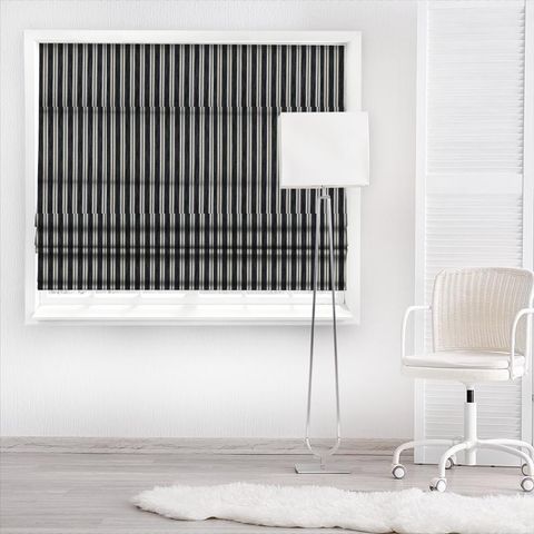 Arley Stripe Charcoal Made To Measure Roman Blind