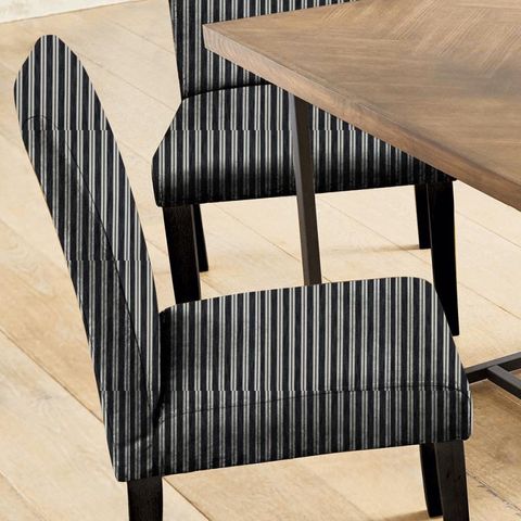 Arley Stripe Charcoal Seat Pad Cover