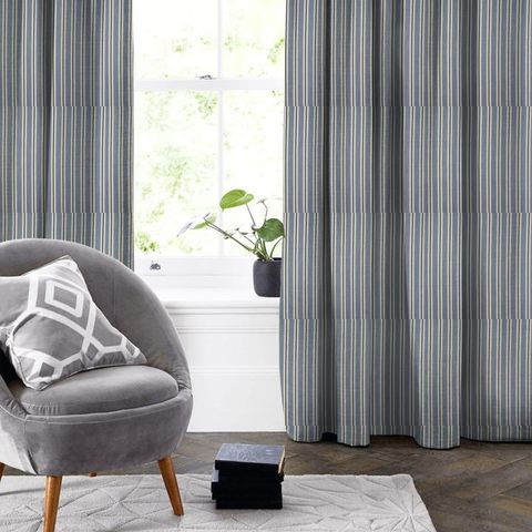 Arley Stripe Denim Made To Measure Curtain