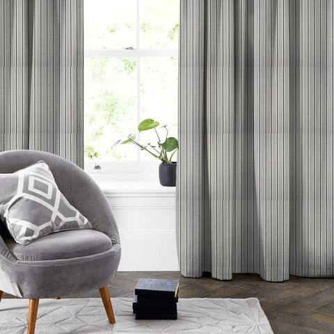 Arley Stripe Silver Made To Measure Curtain