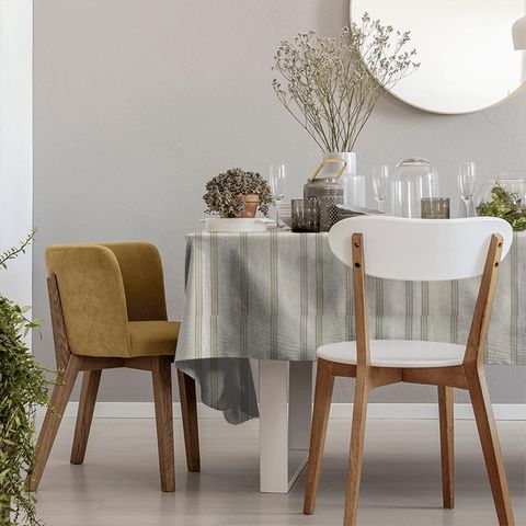 Bromley Stripe Moss Tablecloth