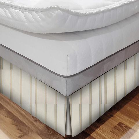 Bromley Stripe Moss Bed Base Valance
