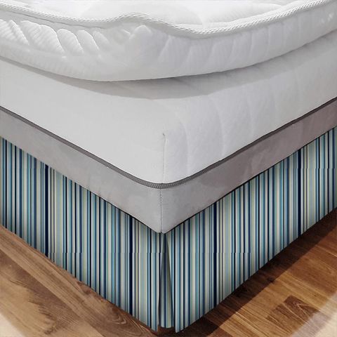 Goa Stripe Indigo Bed Base Valance