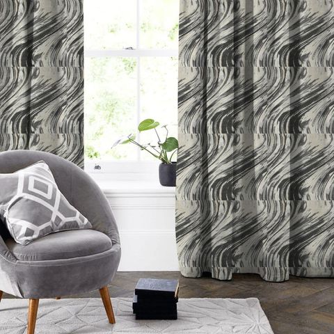 Agata Charcoal/Gold Made To Measure Curtain