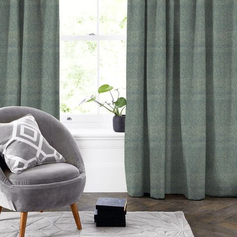 Isla Teal/Gold Made To Measure Curtain