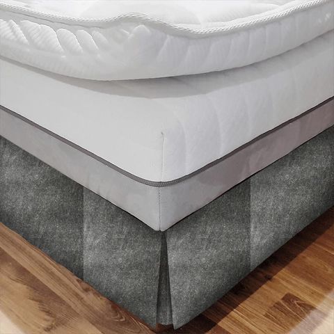 Stucco Charcoal Bed Base Valance