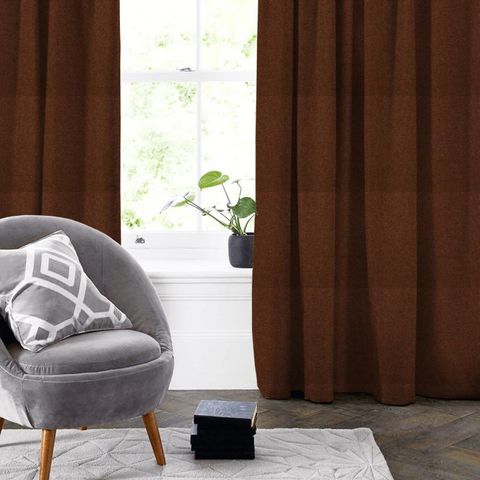 Aberdeen Burnt Orange Made To Measure Curtain